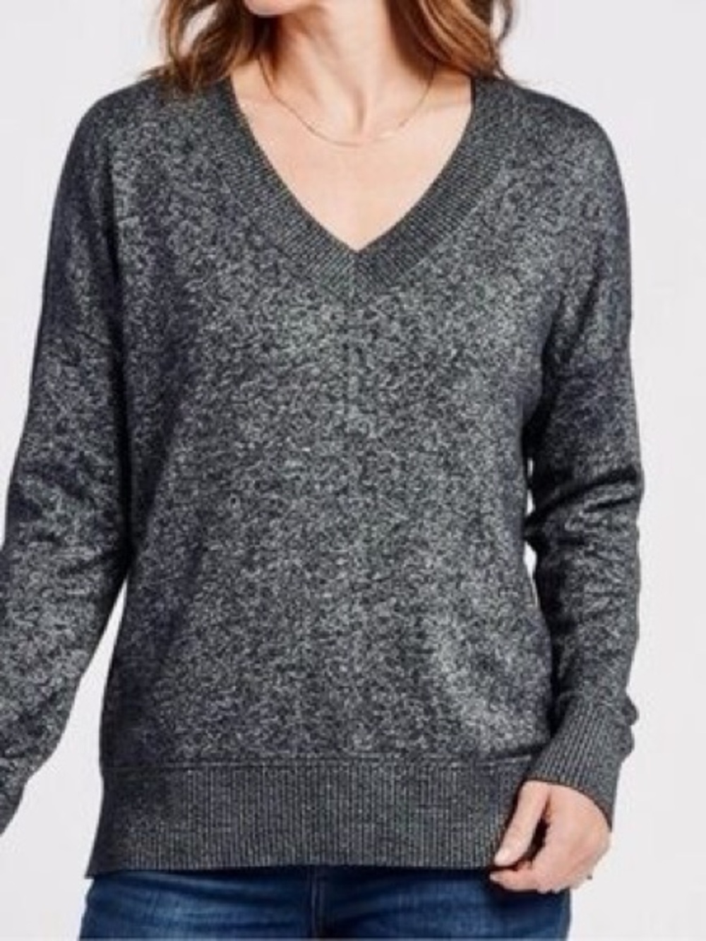 V-Neck Women's Knit Pullover Sweater
